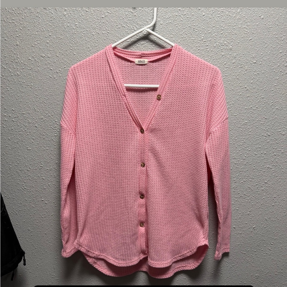Chic Pink Knit Cardigan